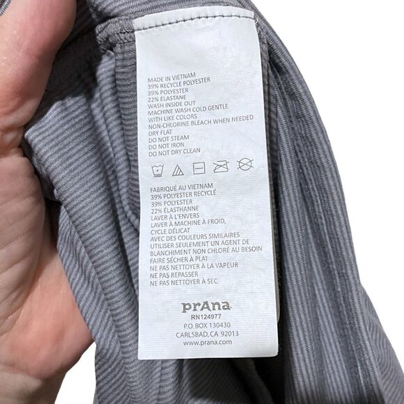 PrAna Ryley harem crop pants loungewear gray stripes size XL - Picture 13 of 13